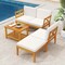 5 Pieces Acacia Wood Patio Conversation Set with 2-Tier Coffee Table Ideal for Outdoor Use